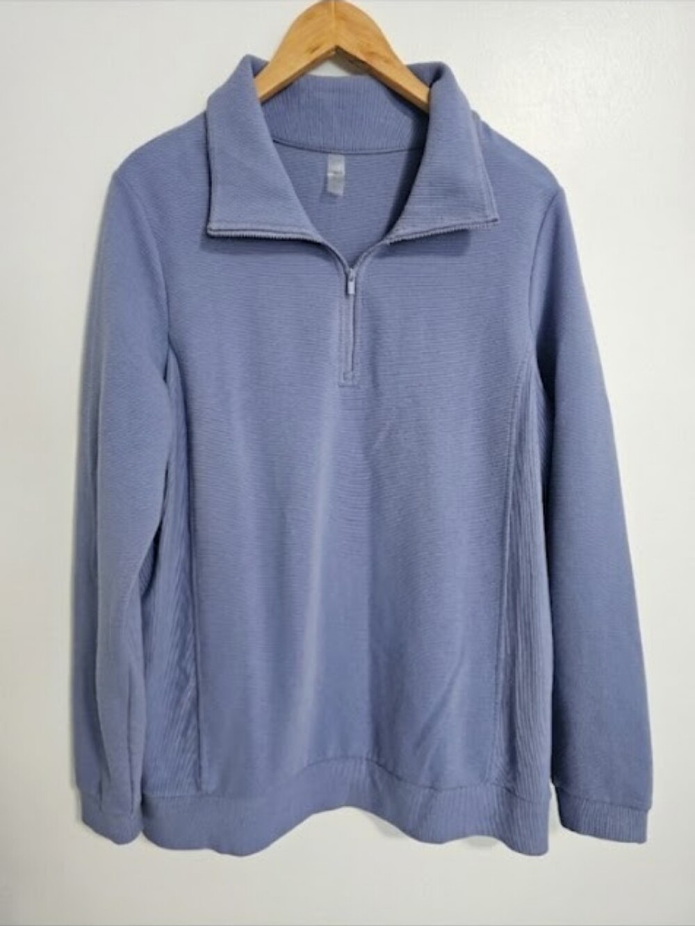 Hyba Half-Zip Pullover Sweatshirt Sweater Lavender Size Large Cotton Blend